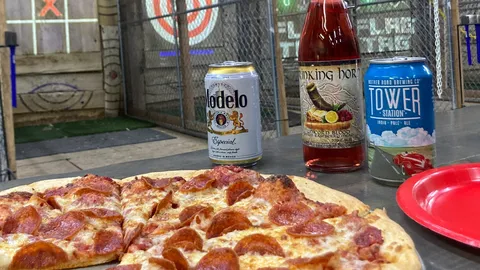 Beer, pizza and axe throwing lanes at FlagTagAZ in Flagstaff Arizona