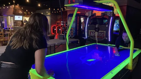 Airhockey game at FlagTagAZ in Flagstaff Arizona