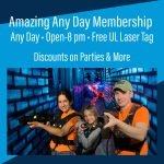 Amazing Any Day Monthly Laser Tag Membership