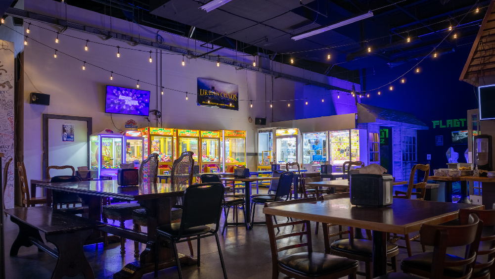 Seating Area near arcade games